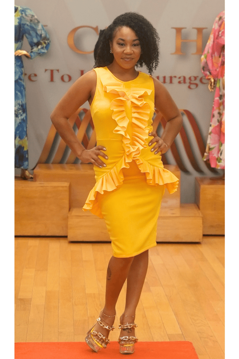 Ruffle Sleeveless Midi Dress