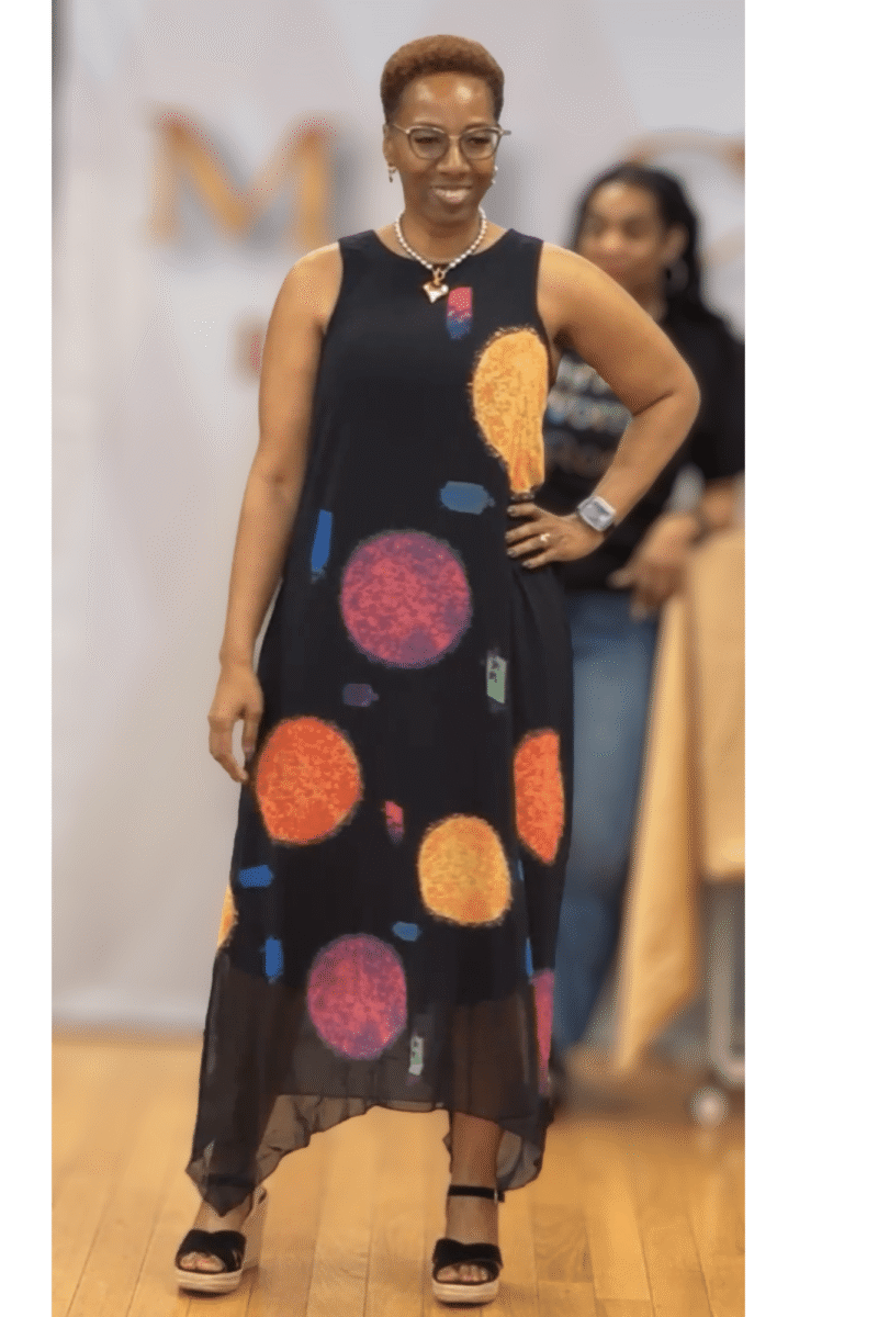 Print Long Sleeveless Dress