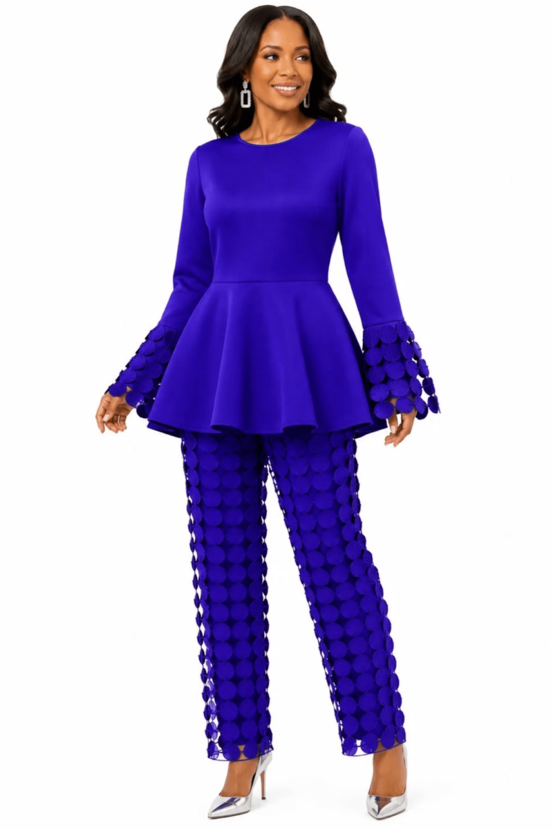 New Dimension Peplum Pant Set